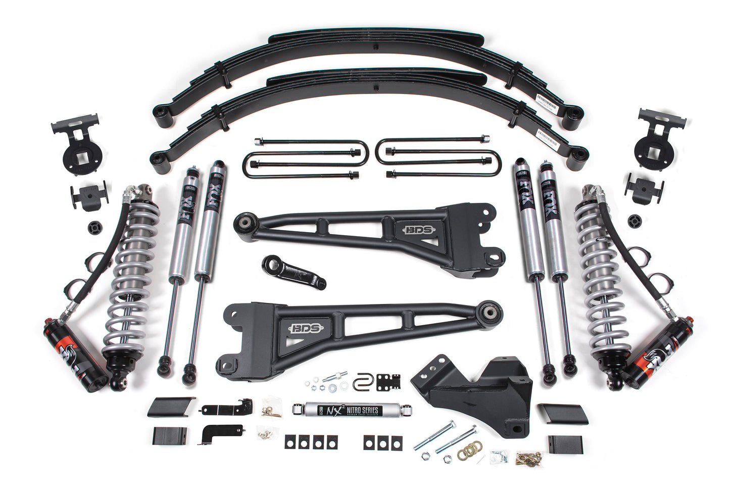 BDS SUSPENSION 4 Inch Lift Kit W/ Radius Arm - FOX 2.5 Performance Elite Coil-Over Conversion - Ford F250/F350 Super Duty (17-19) 4WD - Diesel BDS1557FPE