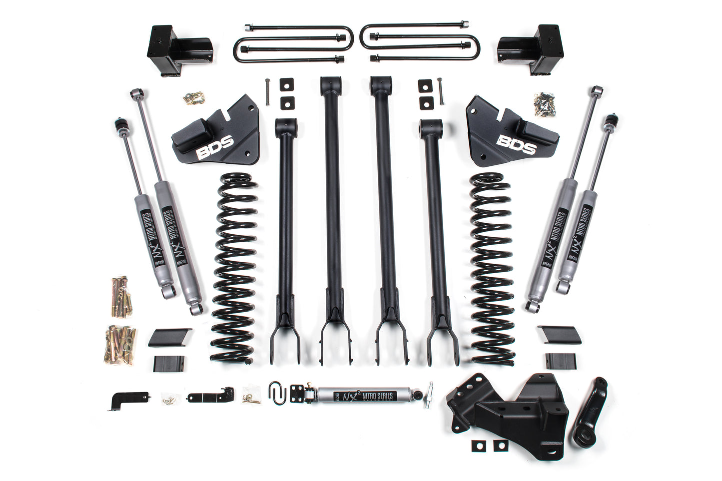 BDS SUSPENSION 4 Inch Lift Kit W/ 4-Link - Ford F350 Super Duty DRW (17-19) 4WD - Gas BDS1578H