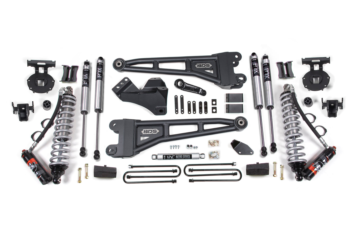 BDS SUSPENSION 4 Inch Lift Kit W/ Radius Arm - FOX 2.5 Performance Elite Coil-Over Conversion - Ford F250/F350 Super Duty (05-07) 4WD - Diesel BDS1932FPE
