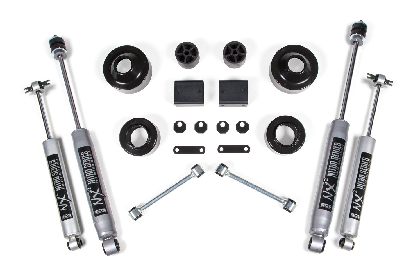 BDS SUSPENSION 2 Inch Lift Kit - Coil Spacer - Jeep Wrangler JK (07-11) 2-Door BDS1401H