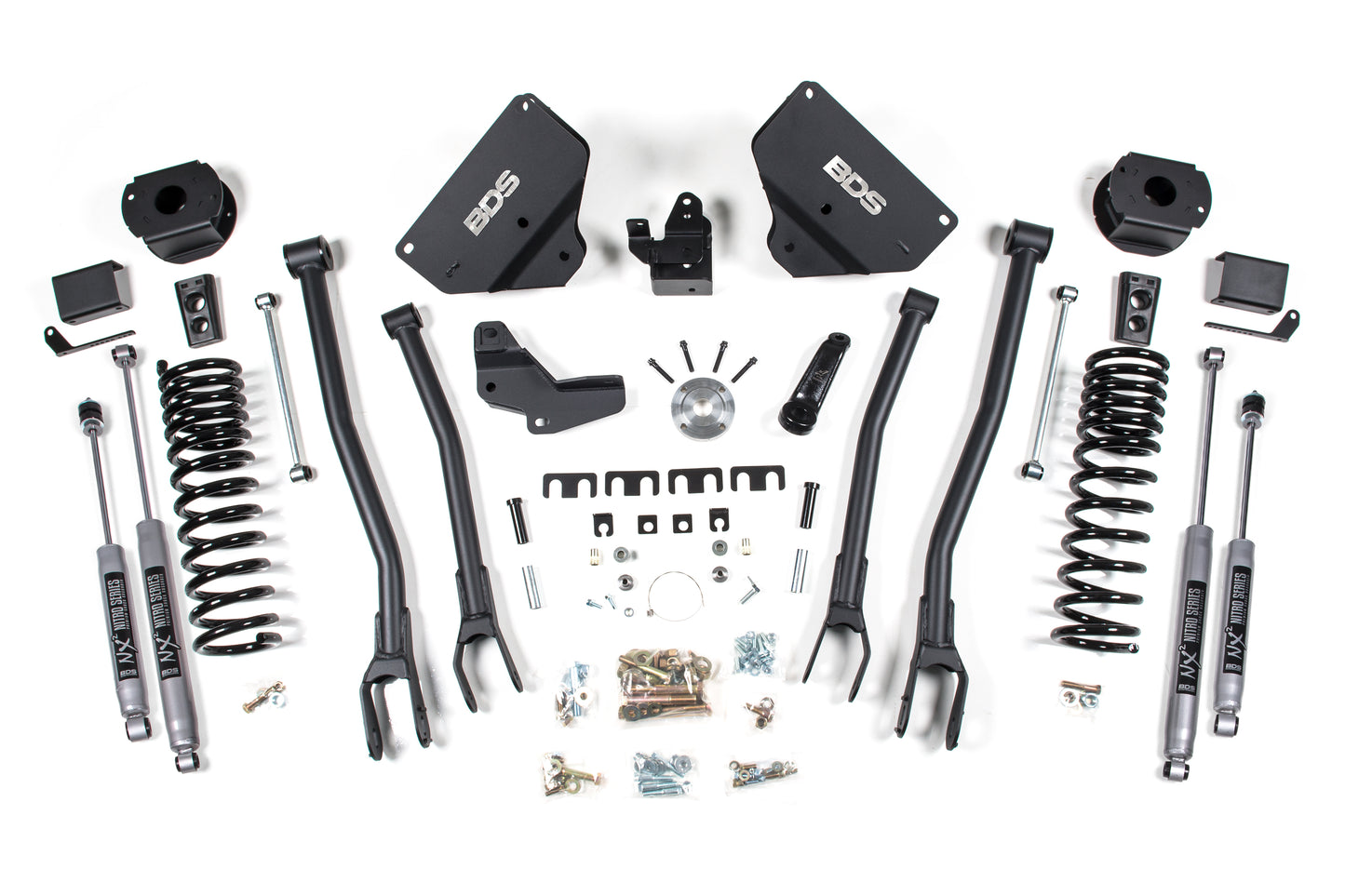 BDS SUSPENSION 4 Inch Lift Kit W/ 4-Link - Ram 2500 W/ Rear Air Ride (14-18) 4WD - Gas BDS1634H