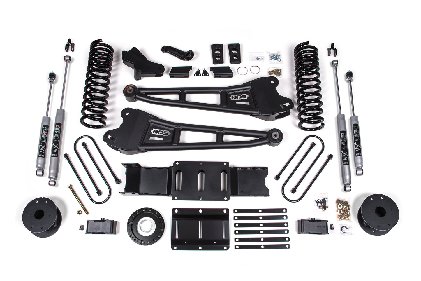BDS SUSPENSION 4 Inch Lift Kit W/ Radius Arm - Ram 3500 W/ Rear Air Ride (19-24) 4WD - Diesel BDS1719H