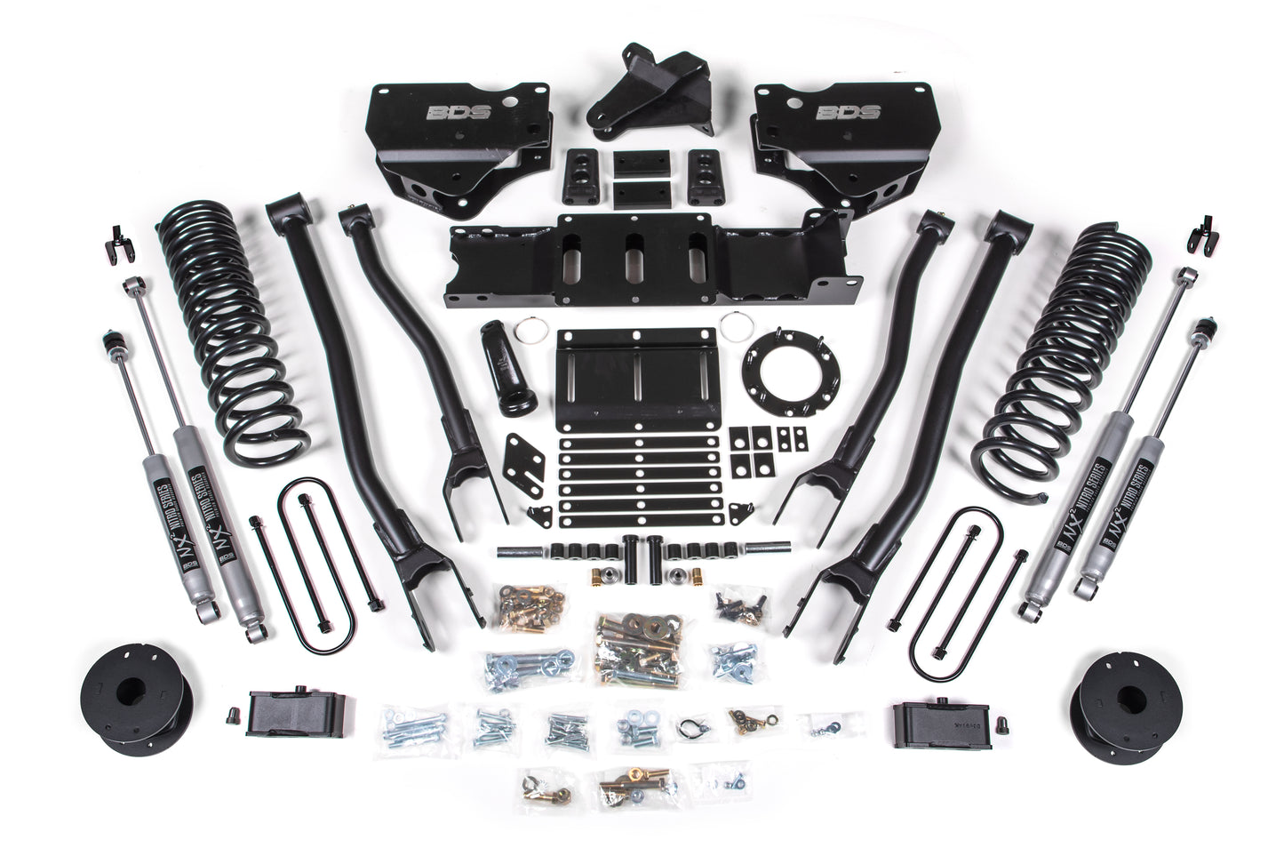 BDS SUSPENSION 4 Inch Lift Kit W/ 4-Link - Ram 3500 W/ Rear Air Ride (19-24) 4WD - Gas BDS1723H
