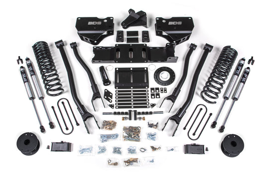 BDS SUSPENSION 4 Inch Lift Kit W/ 4-Link - Ram 3500 W/ Rear Air Ride (19-24) 4WD - Diesel BDS1721FS
