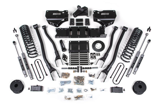BDS SUSPENSION 4 Inch Lift Kit W/ 4-Link - Ram 3500 W/ Rear Air Ride (19-24) 4WD - Diesel BDS1721H