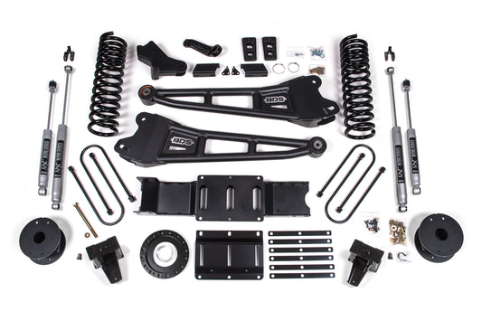 BDS SUSPENSION 6 Inch Lift Kit W/ Radius Arm - Ram 3500 W/ Rear Air Ride (19-24) 4WD - Diesel BDS1725H