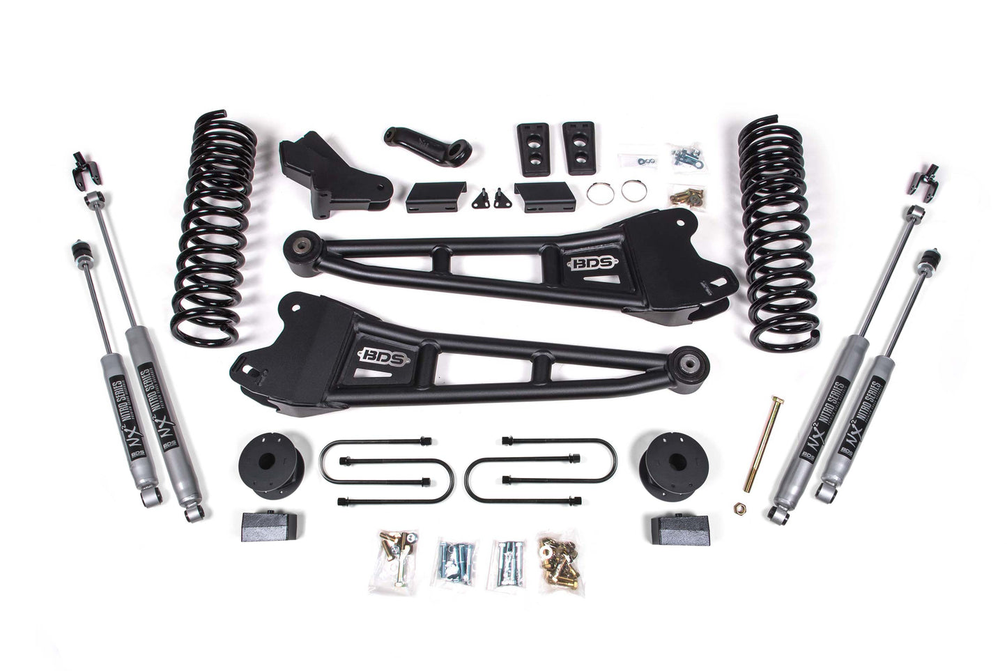 BDS SUSPENSION 4 Inch Lift Kit W/ Radius Arm - Ram 3500 W/ Rear Air Ride (13-18) 4WD - Gas BDS1793H