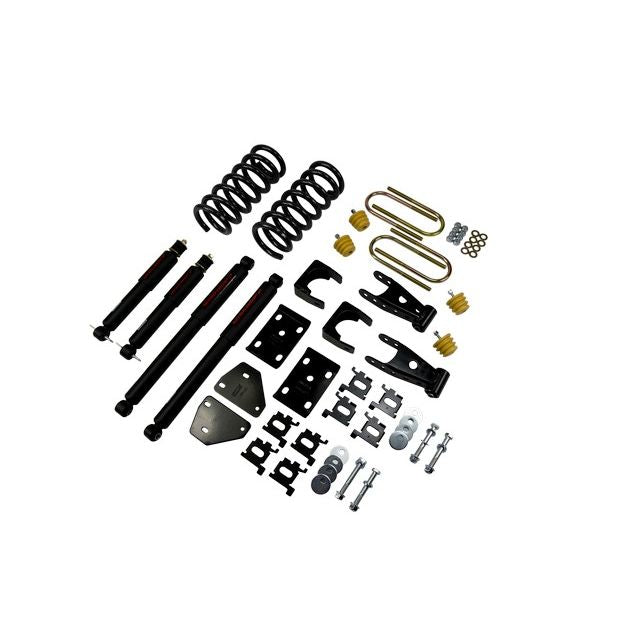 BELLTECH 812ND LOWERING KITS Front And Rear Complete Kit W/ Nitro Drop 2 Shocks 2002-2005 Dodge Ram 1500 (Quad Cab) 2 in. F/5 in. R drop W/ Nitro Drop II Shocks