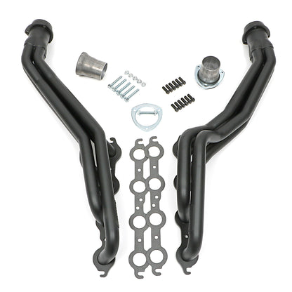 Hedman Hedders HEDMAN HEADERS 1982-04 CHEVY/GMC S10/S15 (2WD) LS SWAP HEADERS; 1-1/2 IN. LONG TUBE; 3 IN. BALL/SOCKET COLLECTOR- BLACK MAXX CERAMIC COATED 69053