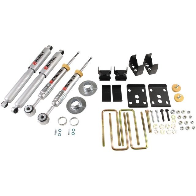 BELLTECH 972SP LOWERING KITS Front And Rear Complete Kit W/ Street Performance Shocks 2009-2013 Ford F150 Ext & Quad Cab Short Bed +1 in. to -3 in. F/5.5 in. R drop W/ Street Performance Shocks