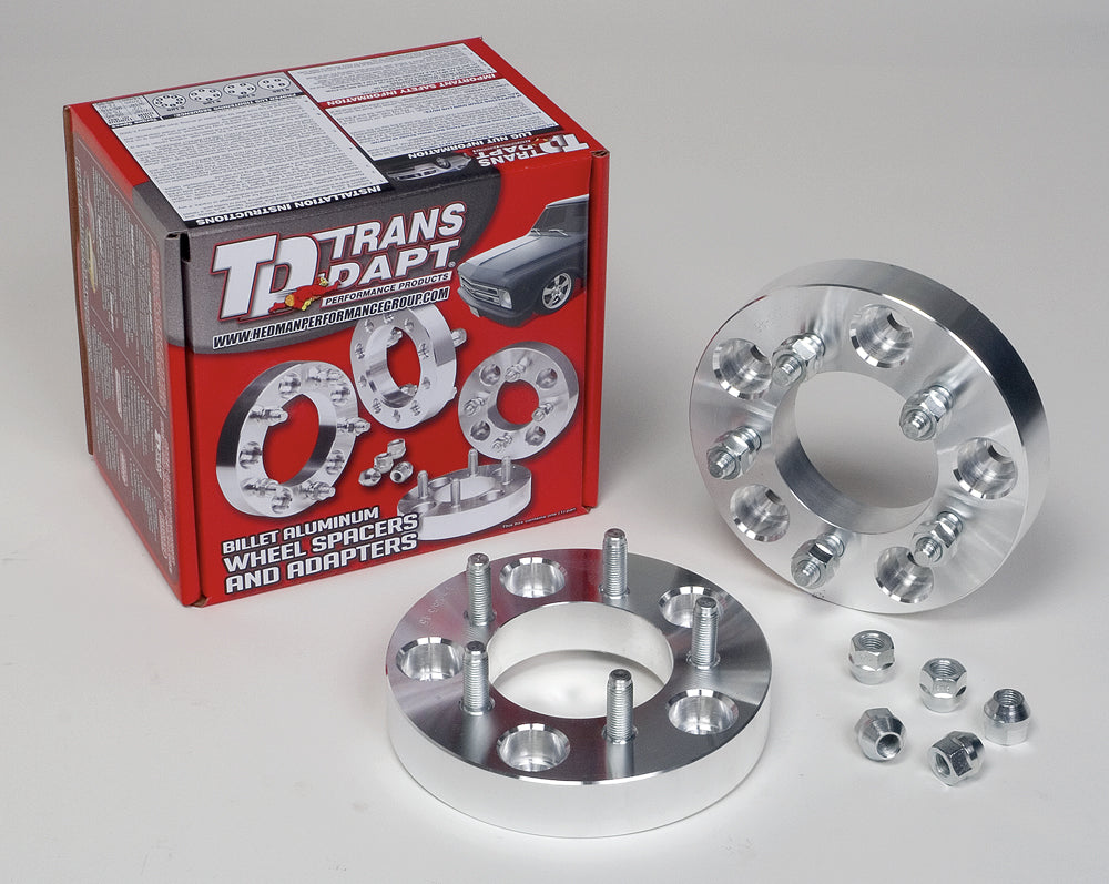 Trans-Dapt Performance Billet Wheel Spacers; 5 Lug On 4.75 In. Bolt Pattern Diameter; 12Mm X 1.5 Studs; 1 In. Thick 3625
