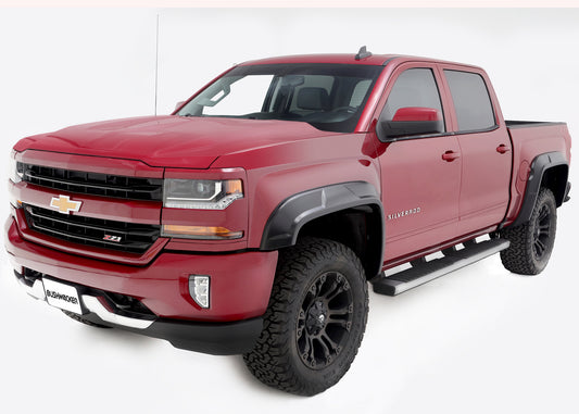 Bushwacker 40944-02 DRT Style Fender Flares; Front And Rear 2014-2018 Chevrolet Silverado 1500