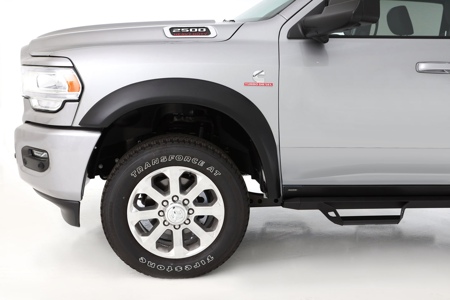 Bushwacker 50067-02 Black Extend-A-Fender Style Smooth Finish Front Fender Flares For 2019-2022 Ram 2500/3500 Includes Dually