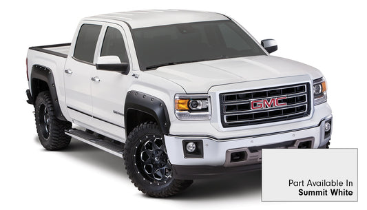Bushwacker 40909-14 Pocket/Rivet Style Color Matched Summit White 4-Piece Fender Flare Set For 20-22 GMC Sierra 1500