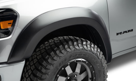 Bushwacker 50055-02 Black Extend-A-Fender Style Smooth Finish Front Fender Flares For 2019-2022 Ram 1500; Will Not Fit Rebel And TRX Models