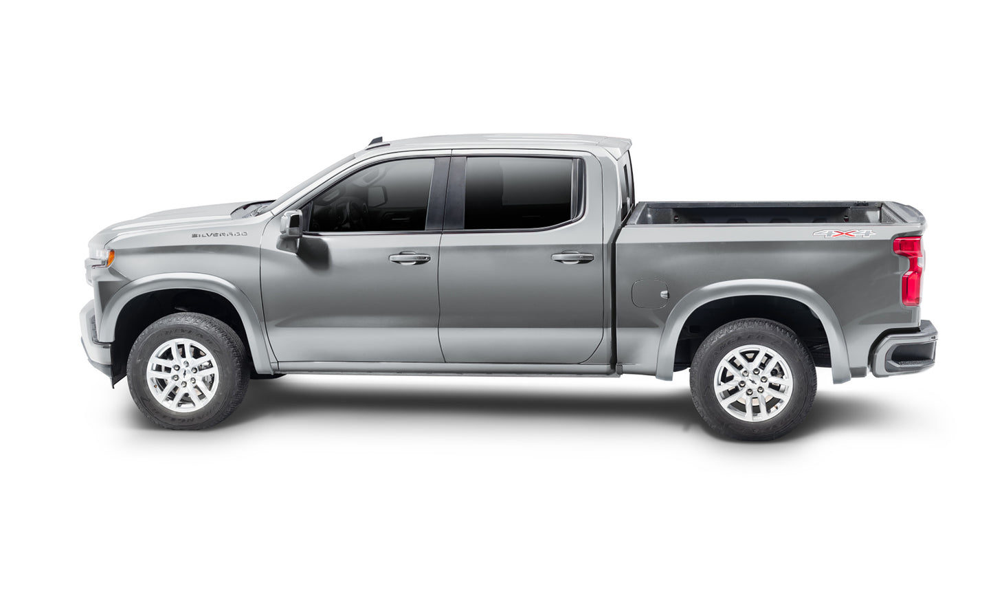 Bushwacker 40930-54 OE Style Color Matched Silver Ice Metallic 4-Piece Fender Flare Set For 20-21 Chevrolet Silverado 1500; 2022 Chevrolet Silverado 1500 LTD