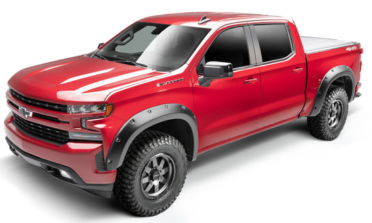 Bushwacker 40992-02 Black Pocket/Rivet Style Smooth Finish 4-Piece Fender Flare Set For 19-23 Chevrolet Silverado 1500; 2022 Chevrolet Silverado 1500 LTD