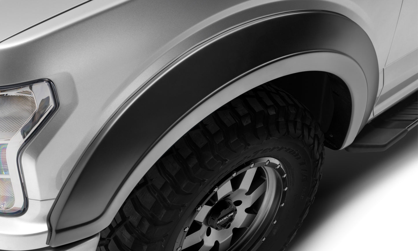 Bushwacker 20061-02 Black Extend-A-Fender Style Smooth Finish Front Fender Flares For 2018-2020 Ford F-150