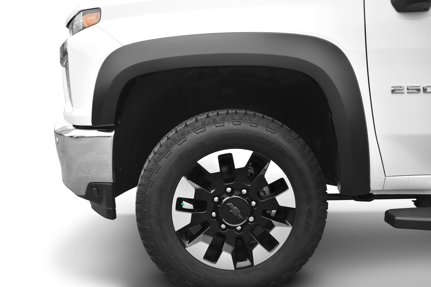 Bushwacker 40163-02 Black Extend-A-Fender Style Smooth Finish Front Fender Flares For 2020-2022 Chevrolet Silverado 2500/3500