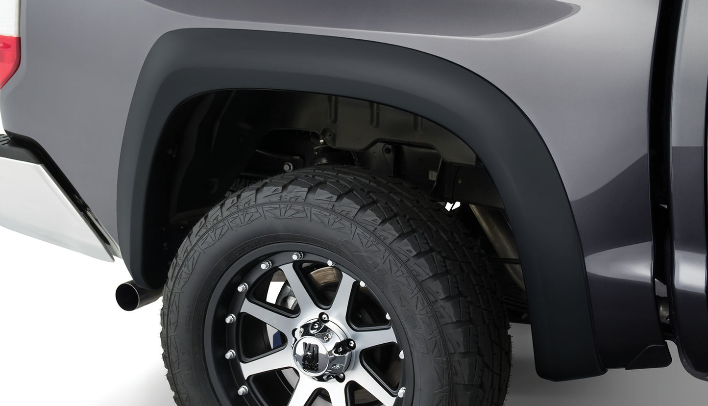 Bushwacker 30042-02 Black Extend-A-Fender Style Smooth Finish Rear Fender Flares For 2014-2021 Toyota Tundra