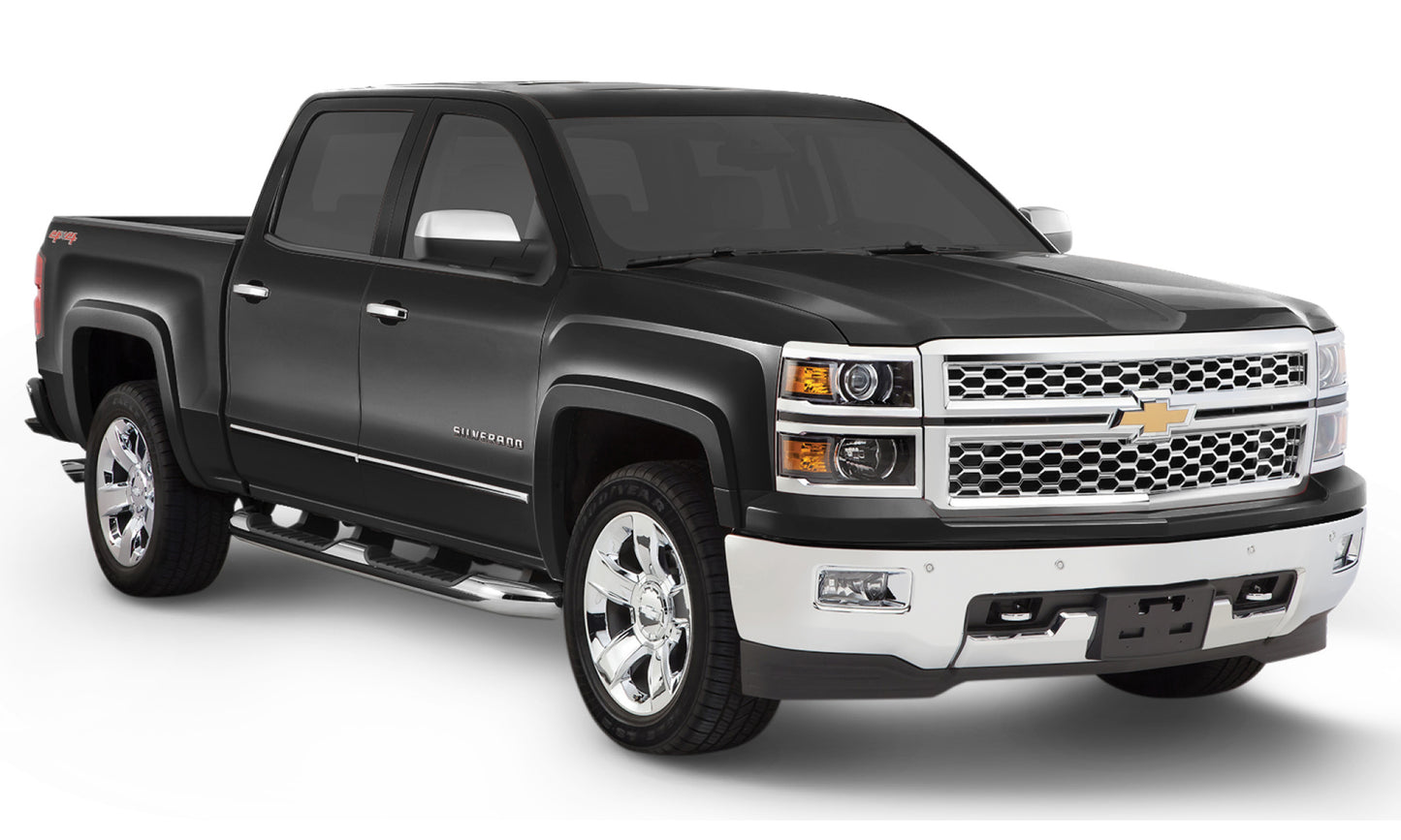 Bushwacker 40956-34 OE Style Color Matched Black 4-Piece Fender Flare Set For 2016-2018 Chevrolet Silverado 1500 2017-2019 Chevrolet Silverado 2500 HD/3500 HD (Excludes Dually)