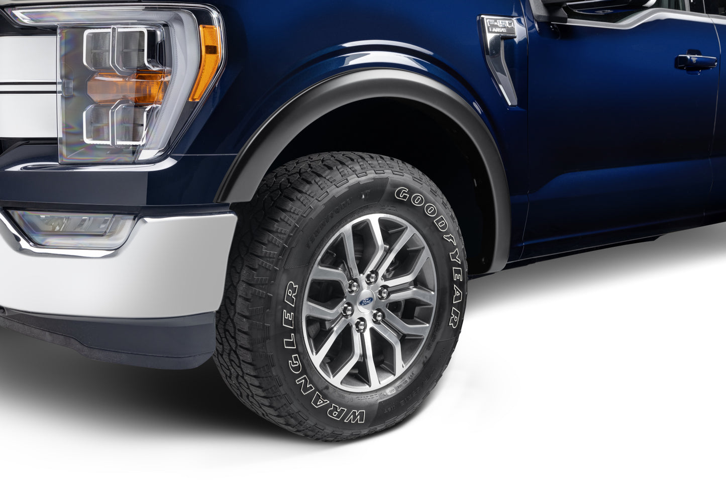 Bushwacker 20131-02 Black OE-Style Smooth Finish Front Fender Flares For 2021-2023 Ford F-150; Will Not Fit F150 Lightning
