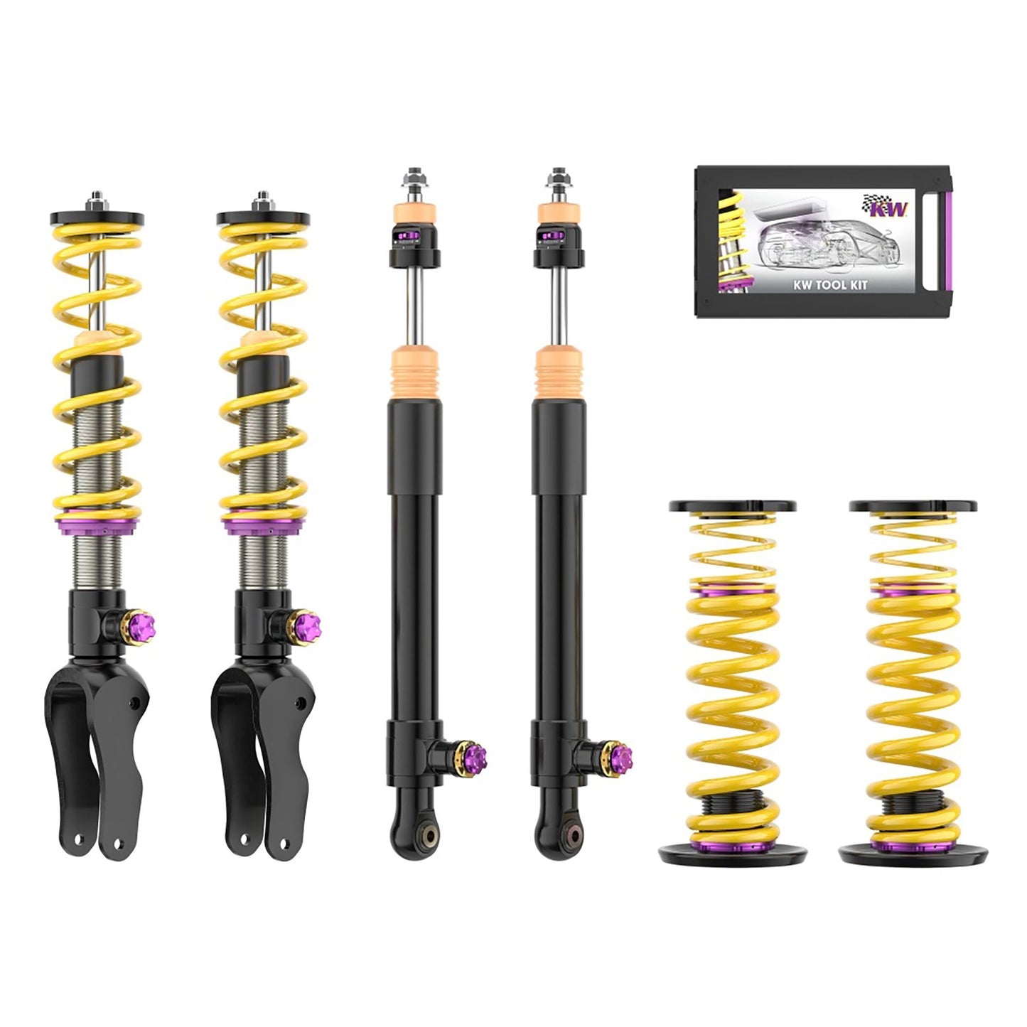 KW Suspensions 3A771095 KW V4 Coilover Kit Bundle - Porsche Taycan (Y1A) Sedan; 2WD without air suspension