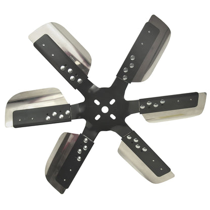 Derale 19" Heavy Duty Stainless Steel Reverse Rotation Flex Fan, Black Hub 17619