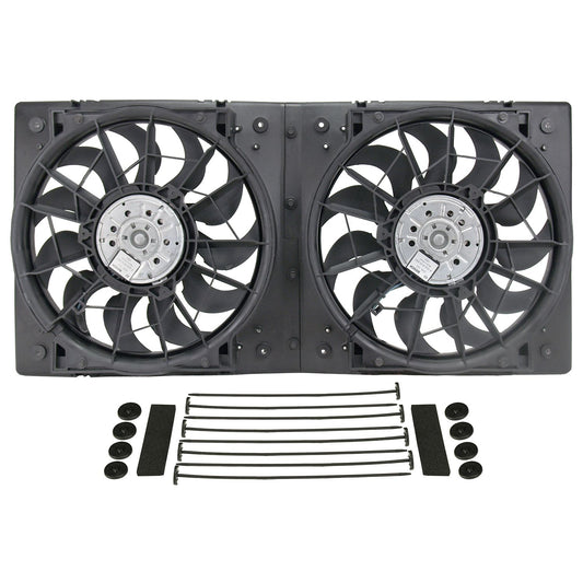 Derale High Output Dual 12" Electric RAD Fan/Plastic Shroud Kit 16928