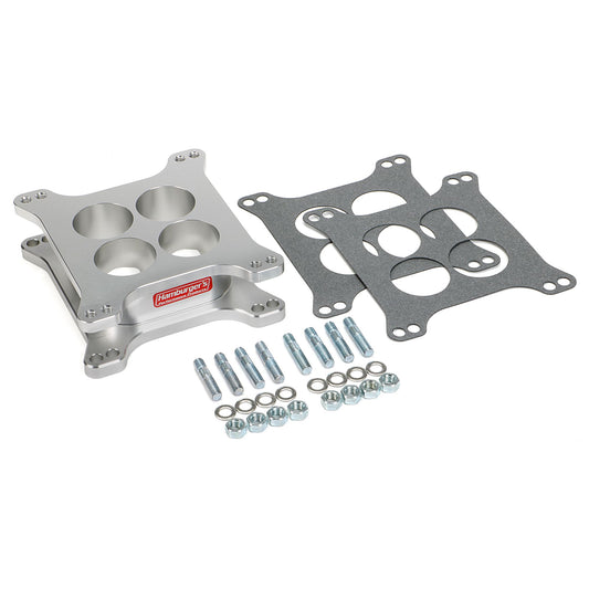 HAMBURGER'S PERFORMANCE PRODUCTS TORQUE-FLOW CARBURETOR SPACER- HOLLEY DUAL PLANE; 2 IN. TALL- BILLET ALUMINUM 3221