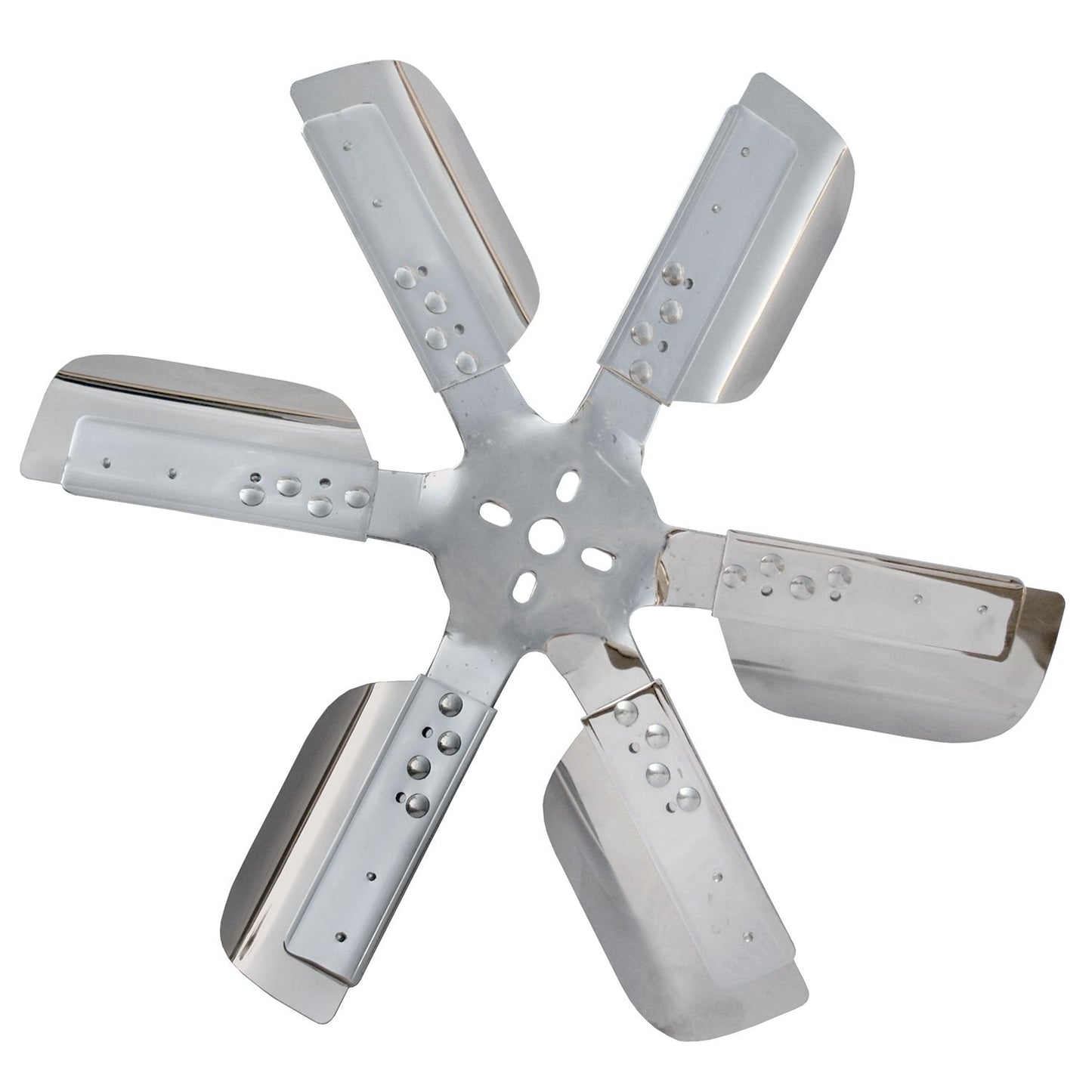 Derale 19" Heavy Duty Stainless Steel Reverse Rotation Flex Fan, Chrome Hub 17819