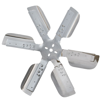 Derale 19" Heavy Duty Stainless Steel Reverse Rotation Flex Fan, Chrome Hub 17819