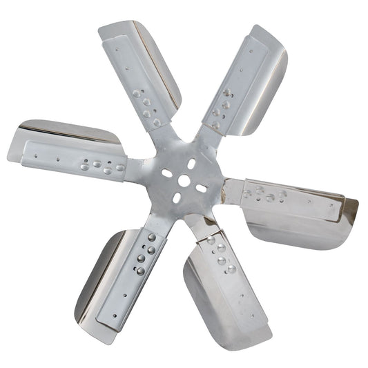 Derale 19" Heavy Duty Stainless Steel Reverse Rotation Flex Fan, Chrome Hub 17819