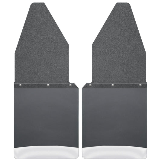 Husky Liners Kick Back Mud Flaps 12" Wide - Black Top and Stainless Steel Weight 17104