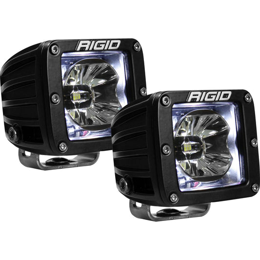 RIGID Industries Radiance Pod With White Backlight Surface Mount Black Housing Pair 20200