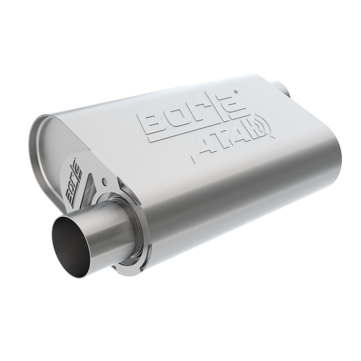 Borla CrateMuffler Muffler Chrysler/ Dodge/ Plymouth/ Mopar Big Block 383/ 413/ 426/ 440 CID V8 Moderate Output 2.5in Offset Inlet/ 2.5in Offset Outlet ATAK 400943
