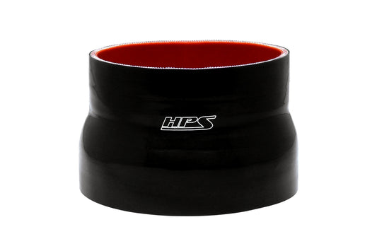 HPS Performance Silicone Reducer Hose High Temp Reinforced 3-1/2" - 4-1/4" ID 5" Long Black HTSR-350-425-L5-BLK