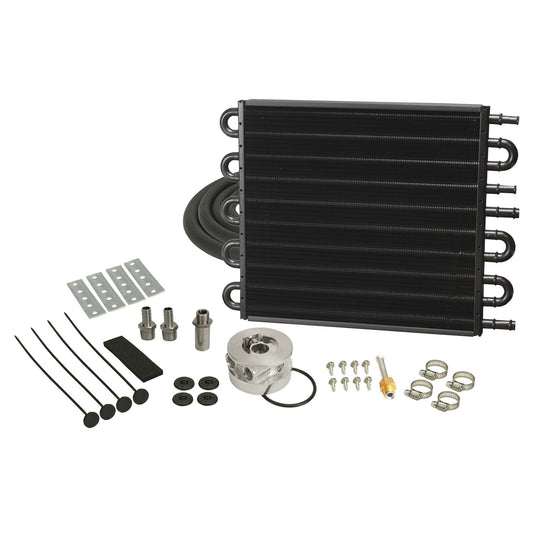 Derale 4 & 6 Pass Dual Circuit Tube&Fin Cooler, 11/32" & 1/2" Barb 15903