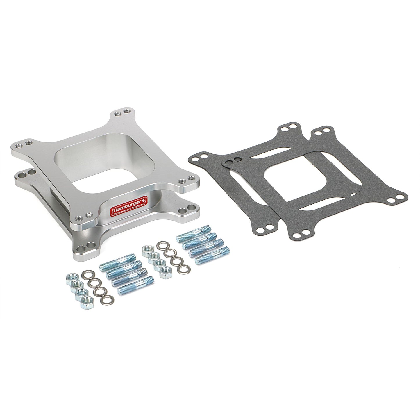HAMBURGER'S PERFORMANCE PRODUCTS OPEN PLENUM CARBURETOR SPACER- HOLLEY / AFB; 2 IN. TALL- BILLET ALUMINUM 3202