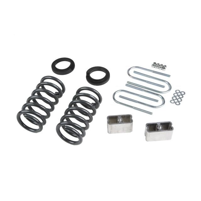 BELLTECH 630 LOWERING KITS Front And Rear Complete Kit W/O Shocks 1982-2004 Chevrolet S10/S15 Pickup 4&6 cyl. (Std Cab) 83-97 Chevrolet Blazer/Jimmy 4&6 cyl. 2 in. or 3 in. F/3 in. R drop W/O Shocks