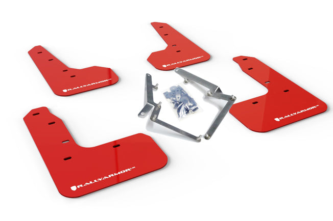 Rally Armor MF51-UR-RD/WH - 2017-2020 Honda Civic Hatchback - Red Mud Flap/White Logo