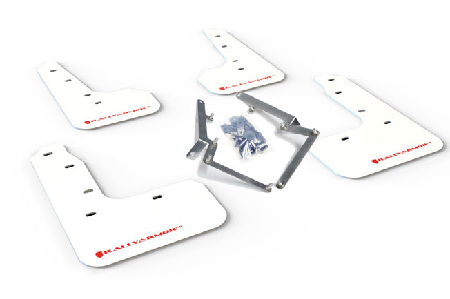 Rally Armor MF51-UR-WH/RD - 2017-2020 Honda Civic Hatchback - White/Red Logo