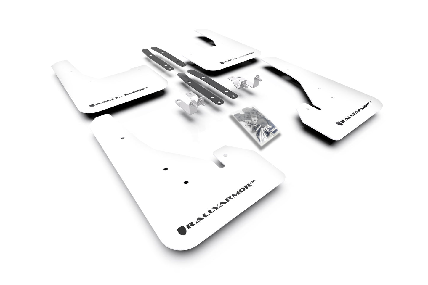 Rally Armor MF67-UR-WH/BLK 2019-2020 Toyota Corolla Hatchback White Mud Flap/Black Logo