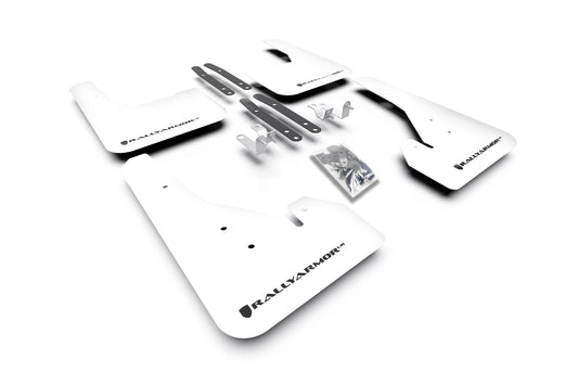 Rally Armor MF67-UR-WH/BLK 2019-2020 Toyota Corolla Hatchback White Mud Flap/Black Logo