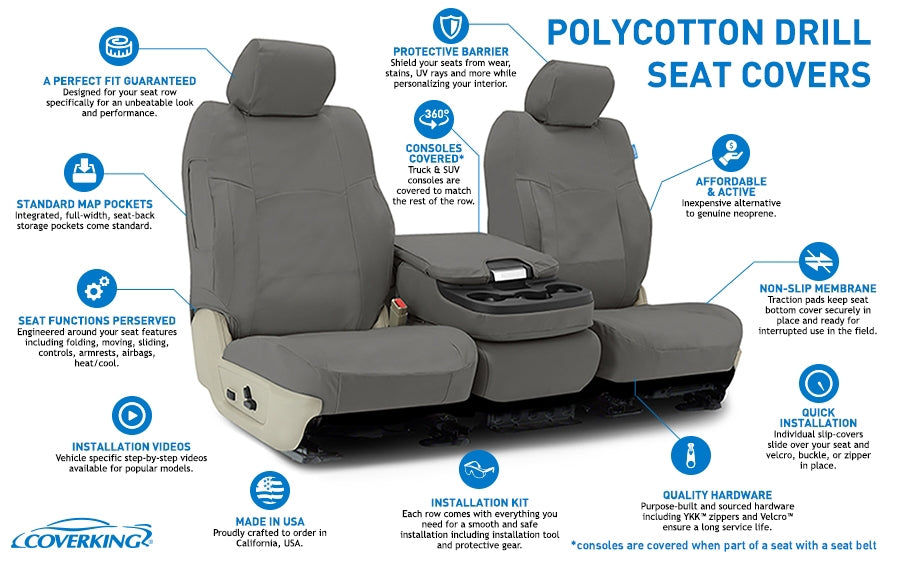 Coverking Custom Seat Cover Poly Cotton PolyCotton