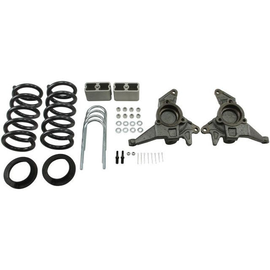 BELLTECH 626 LOWERING KITS Front And Rear Complete Kit W/O Shocks 1998-2003 Chevrolet Blazer/Jimmy 6 cyl. (except Extreme) 4 in. or 5 in. F/3 in. R drop W/O Shocks