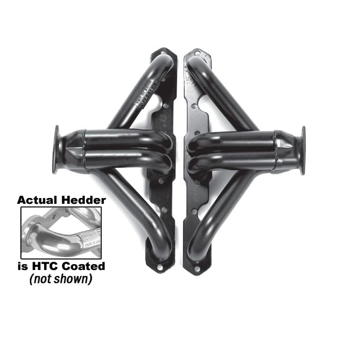 Hedman Hedders BLOCK HUGGER HEADERS; CHEVY SB 283-400; 1-1/2 IN. TUBES; HTC CERAMIC COATED 68366