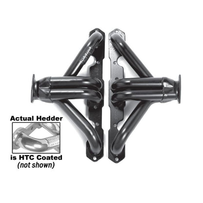 Hedman Hedders BLOCK HUGGER HEADERS; CHEVY SB 283-400; 1-1/2 IN. TUBES; HTC CERAMIC COATED 68366