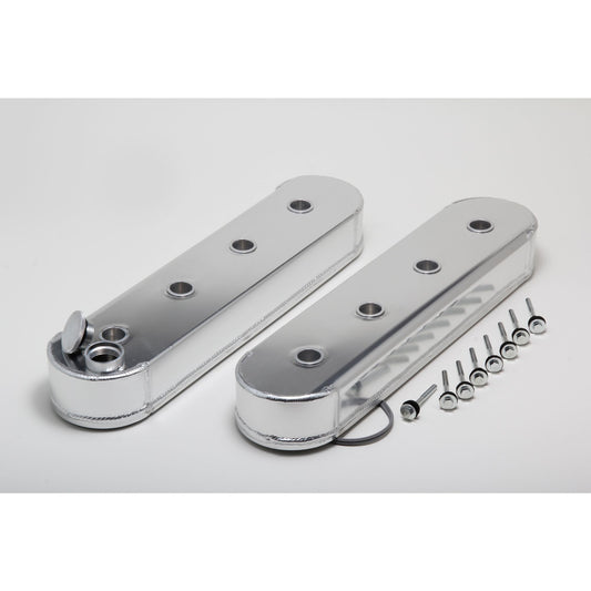 HAMBURGER'S PERFORMANCE PRODUCTS BRUSHED ALUMINUM FABRICATED VALVE COVERS; GM LS SERIES; NO BRACKET MOUNTING HOLES 1123