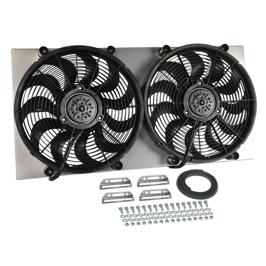 Derale Powerpack - High Output Dual 17" Electric RAD Fan/Aluminum Shroud Kit 16843